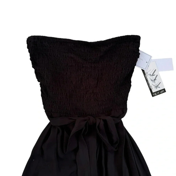 1.STATE Women's Strapless Wide Leg Jumpsuit Swimsuit Coverup Black Size XS NWT - Picture 6 of 15